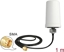 Picture of Delock WLAN 802.11 ac/a/h/b/g/n Antenna SMA plug 1.4 - 3.0 dBi omnidirectional with connection cable ULA100 1 m white outdoor