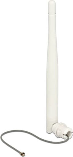 Picture of Delock WLAN 802.11 b/g/n Antenna I-PEX Inc., MHF® I plug 3 dBi omnidirectional 1.13 12 cm flexibel clip white