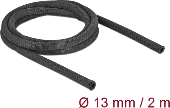 Picture of Delock Woven Sleeve self-closing heat-resistant 2 m x 13 mm black