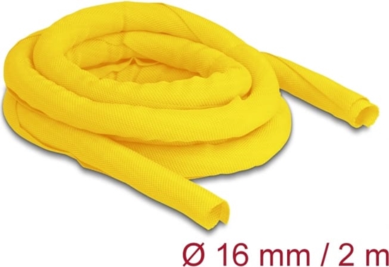 Picture of Delock Woven Sleeve self-closing heat-resistant 2 m x 16 mm yellow