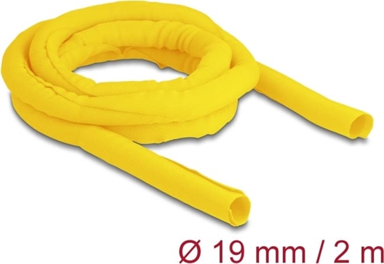 Picture of Delock Woven Sleeve self-closing heat-resistant 2 m x 19 mm yellow
