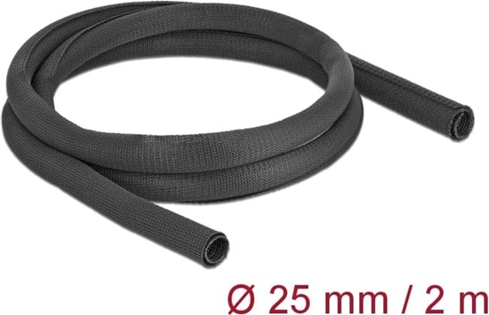 Picture of Delock Woven Sleeve self-closing heat-resistant 2 m x 25 mm black