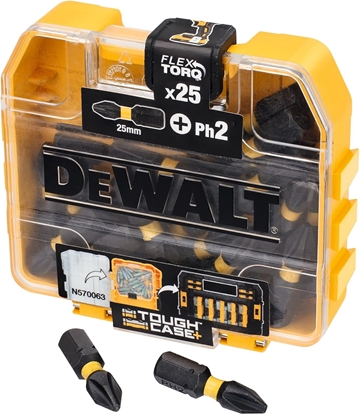 Изображение DEWALT DT70555T-QZ Extreme FLEXTORQ 25pc Set PH2 25mm in Small Bulk Storage Case