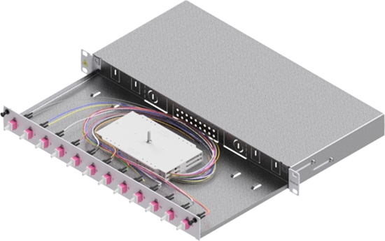Picture of Easylan FO Splice Housing, Grade C 19" 1U, 12 Ports, 12x LC-Duplex, OM4
