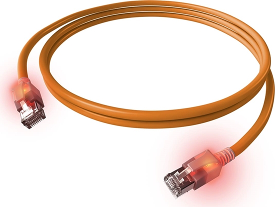 Изображение Easylan S/FTP DualBoot LED Patch Cable Cat.6A, RJ45 / RJ45, LSOH, orange, 5 m