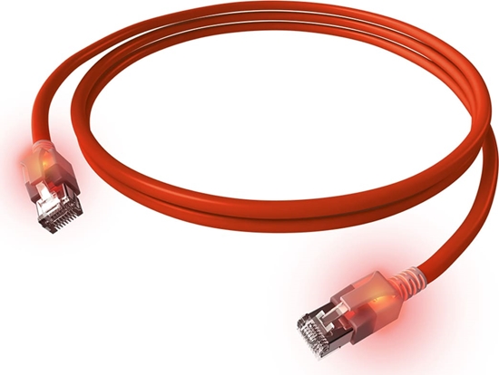 Изображение Easylan S/FTP DualBoot LED Patch Cable Cat.6A, RJ45 / RJ45, LSOH, red, 3 m