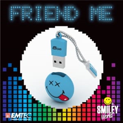 Attēls no EMTEC 8GB USB2.0 Zibatmiņa, HappyDays, zila