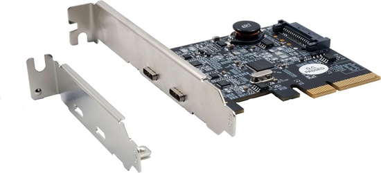 Picture of Exsys EX-12000 2 Port USB 3.2 Gen2 PCIe Karte 2x USB-C