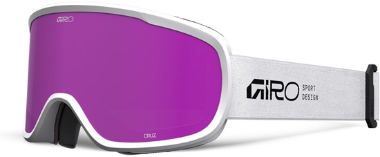 Picture of Giro Gogle zimowe GIRO CRUZ WHITE STACKED (OTG) (Cylindrical) (Lustro kolorowe AMBER PINK 19-42% S2)