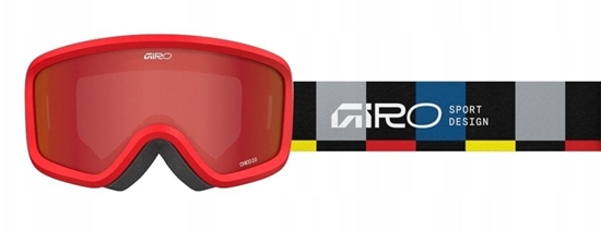Picture of Giro Gogle zimowe juniorskie GIRO CHICO 2.0 BLACK BLOCKS (OTG) (Cylindrical) (Lustrzana szyba kolorowa AMBER SCARLET 19-42% S2)