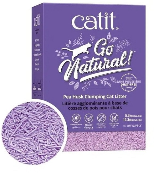 Picture of Go Natural Pea Husk Litter, wirek, dla kota, mocno zbrylajcy, lawendowy, bezpyowy, z upin grochu, 5,6 kg