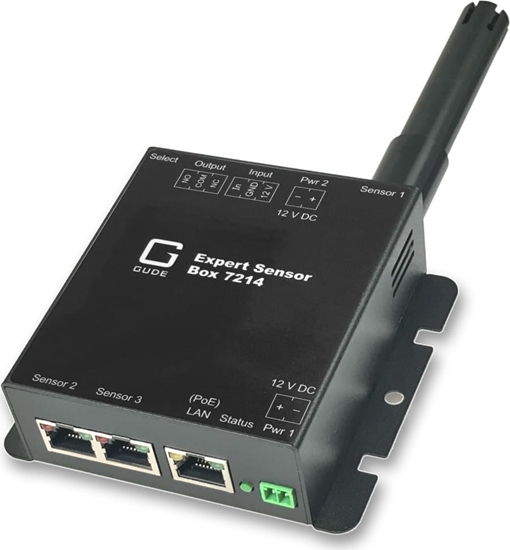 Изображение Gude 72143 Expert LAN-Sensor für Temperatur, Luftfeuchte, Luftdruck und I/O-Monitoring
