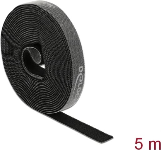 Picture of Hook&loop tape on roll L 5 m x W 15 mm melna, Delock