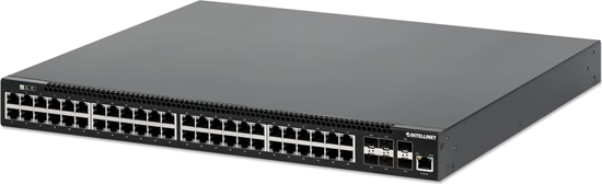 Изображение Intellinet 562041 tīkla pārslēgs Vadīts L3 Gigabit Ethernet (10/100/1000) Power over Ethernet (PoE) Melns