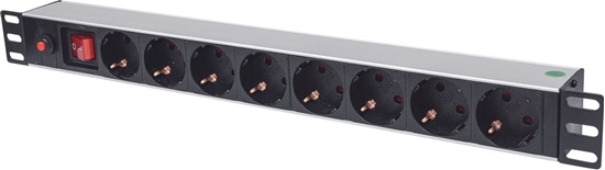 Picture of Intellinet 713986 energosadales vienība, PDU 8 Maiņstrāvas izvade (-s) 1U Alumīnijs, Melns