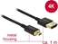 Изображение Kabelis HDMI HS ar Eth., AM > DM, 3D, 4K, 1.0m, Slim, Delock