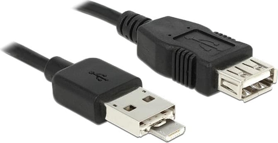 Picture of Kabelis USB2.0 TypeA + Type microB M > Type A F, OTG, 1.0m