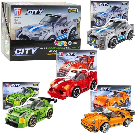 Изображение Klocki Konstrukcyjne 2w1 Auto Robot Napd Pull-Back 194-216 el. Mix