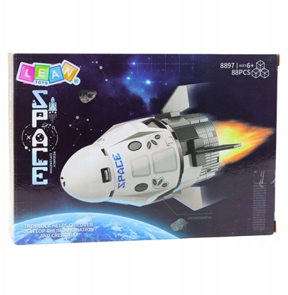 Изображение Klocki Konstrukcyjne Biay Statek Kosmiczny Podstawka 88 el.