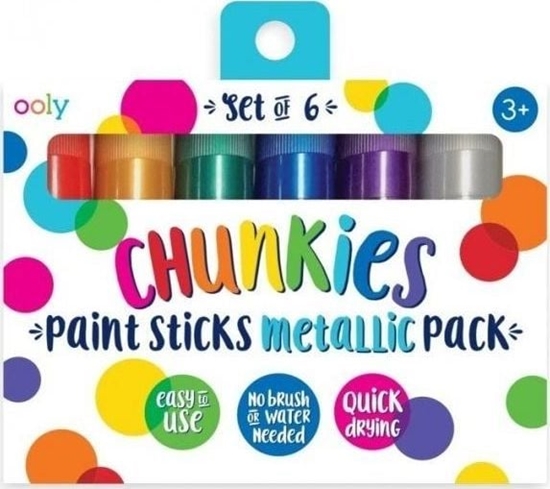 Picture of Kolorowe Baloniki Farby w kredce Chunkies Paint Sticks Metallic 6szt