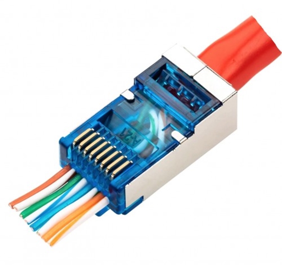 Изображение Konektors ekranēts EZ RJ45 (EZ-RJ45 un Easy tipa) CAT6 CAT5E LAN kabelim | Pass through
