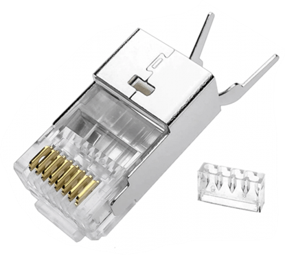 Изображение Konektors EZ RJ45 (EZ-RJ45 un Easy tipa) ekranēts STP FTP CAT7 CAT6A LAN kabelim | Pass Through