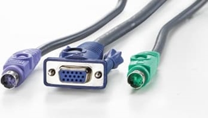 Изображение KVM-kabelis 2xPS/2+VGA (M-F),3.0m