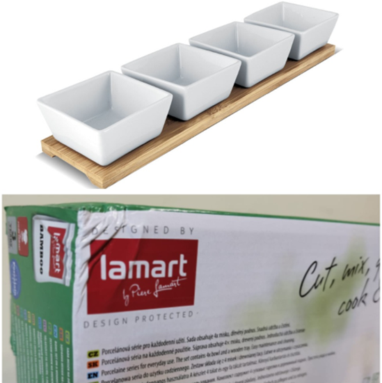 Picture of Lamart LT9020 Set of sauce dishes on a bamboo board (Damaged packaging)