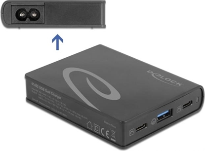 Picture of Lādētājs USB GaN, 2x TypeC (PD) + 1xTypeA, 65W, Delock
