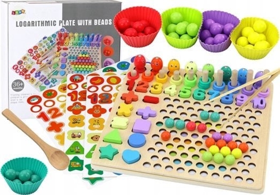 Изображение LeanToys Drewniana Ukadanka Nauka Liczenia Sorter owienie Rybek