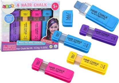 Picture of LeanToys Kreda Do Farbowania Wosów Kreda 4szt Kolorowe