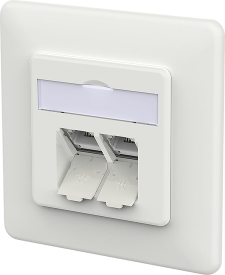 Picture of Metz Connect E-DAT C6A LSA++ Dose, 2 Port, UP, verkehrsweiß