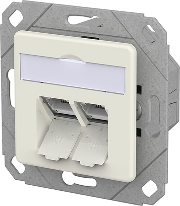 Picture of Metz Connect E-DAT C6A LSA++ Dose, 2 Port, UPk, reinweiß