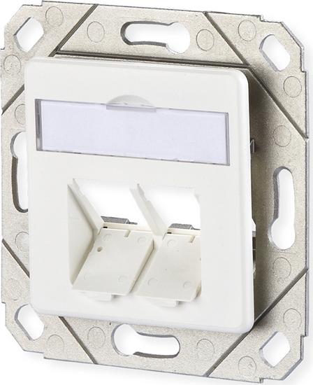 Picture of Metz Connect Modul Anschlussdose UPk, 2 Port unbestückt reinweiß