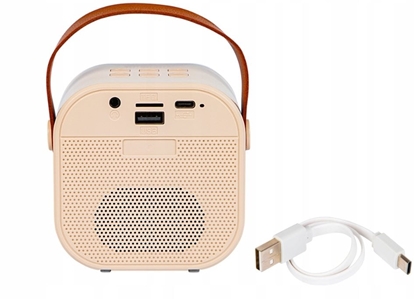 Attēls no Mikrofon Bounn Gonik karaoke z dwoma mikrofonami róowy