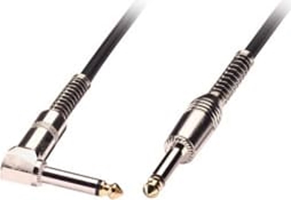 Picture of Mono Audio kabelis 6.3mm, straight M/angled M, melns, 6.0m, LINDY