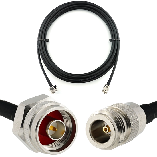 Picture of N Male Hex to N Female 5m Coaxial Cable — HF240 (LMR240 equivalent)