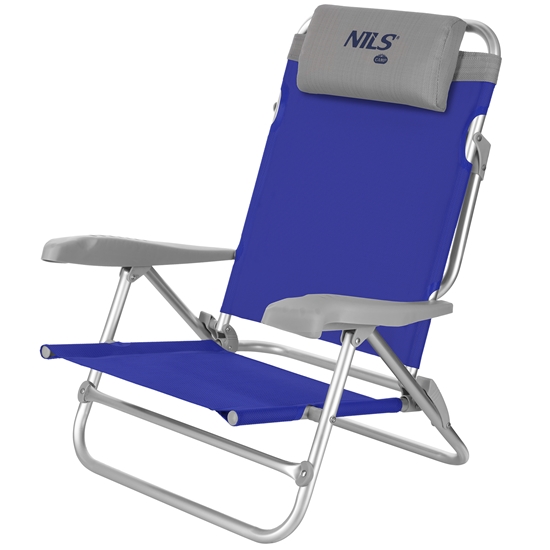 Изображение NC3502 2-vienā salokāms kempinga krēsls zili pelēks NILS CAMP