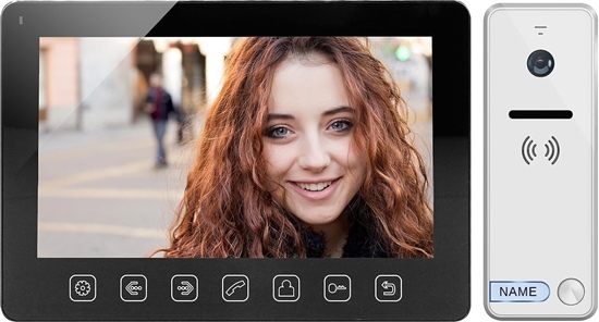 Изображение Orno Zestaw wideodomofonowy, bezsuchawkowy, kolor, LCD 7", menu OSD, sterowanie bram, czarny NOVEO