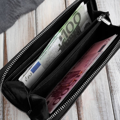 Picture of Paolo Peruzzi Czarny portfel damski w kwiaty AL-13-BL