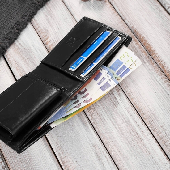 Picture of Paolo Peruzzi Elegancki portfel mski skórzany czarny z ochron RFID AY-11-BL