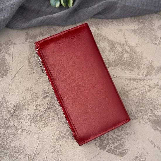 Picture of Paolo Peruzzi Portfel damski skórzany duy czerwony z ochron RFID T-140-RD