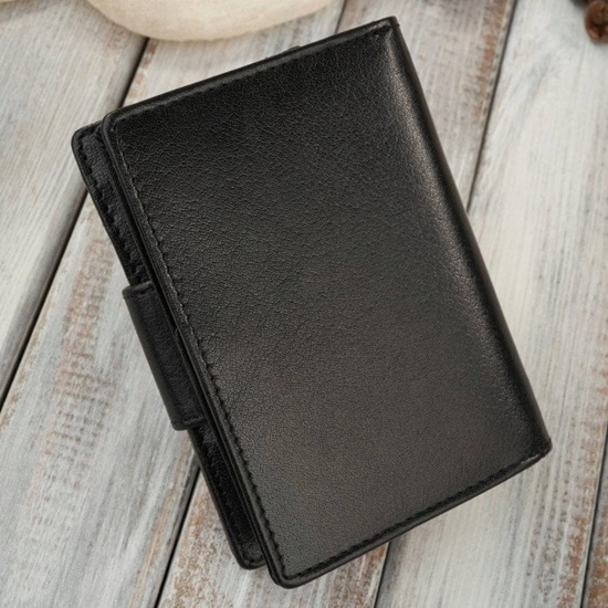 Picture of Paolo Peruzzi Portfel damski skórzany redni czarny z zabezpieczeniem RFID AL-04-BL