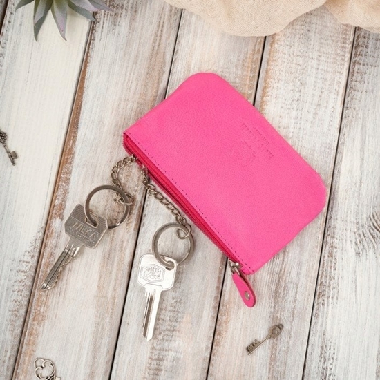 Picture of Paolo Peruzzi Portfel damski skórzany z kwiatowym wzorem T-45-PI etui na klucze T-51-NPI zestaw prezentowy ZUP-119-PI