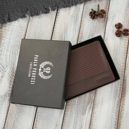 Picture of Paolo Peruzzi Portfel mski skórzany brzowy RFID AL-08-BR