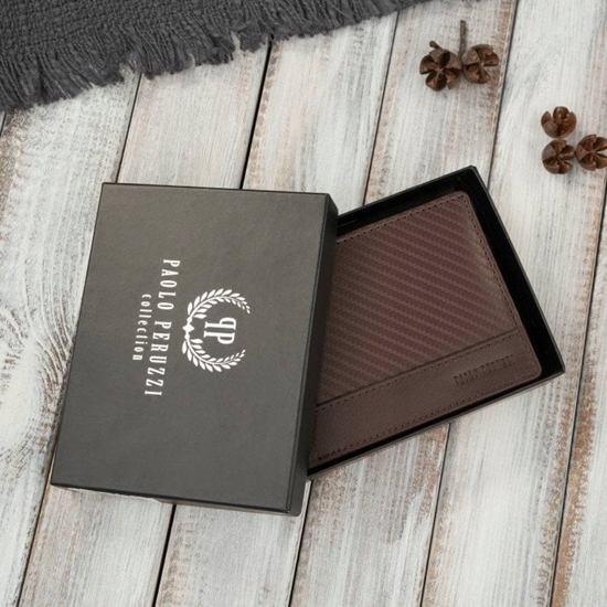 Picture of Paolo Peruzzi Portfel mski skórzany brzowy RFID AL-08-BR