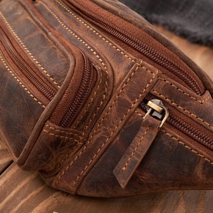 Attēls no Paolo Peruzzi Saszetka mska skórzana na rami i saszetka nerka mska zestaw prezentowy ZUP-123-HBR