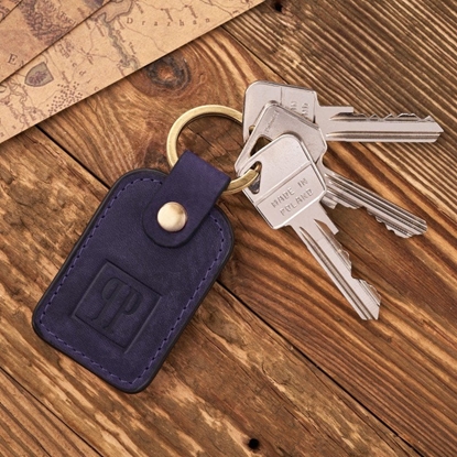 Attēls no Paolo Peruzzi Zestaw prezentowy portfel damski skórzany vintage i brelok do kluczy granatowy ZUP-104-DB