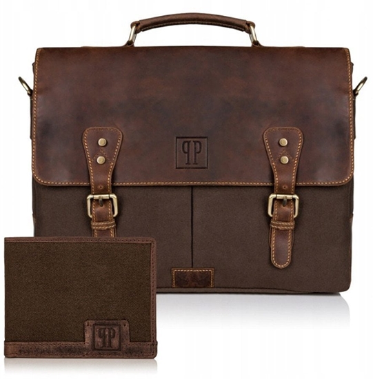 Picture of Paolo Peruzzi Zestaw: portfel mski T-02 + torba mska T-07 ZUP-08-BR