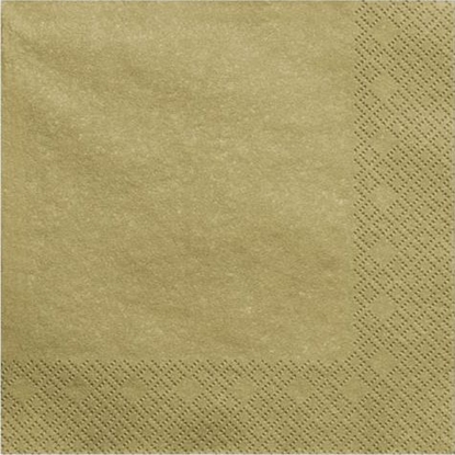 Изображение Party Deco Serwetki papierowe, zoty metalizowany, 33x33 cm., 20 szt. uniwersalny